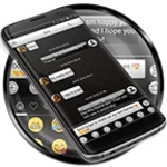 sms messages gloss white black android application logo